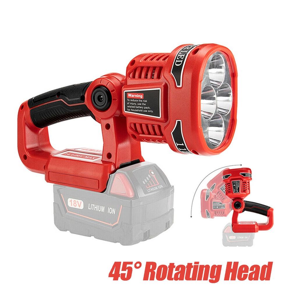 18V Portable LED Lamp Flashlight Excluding Battery & Charger Li-Ion Battery USB Outdoor Work Light 3W/12W for Milwaukee USB