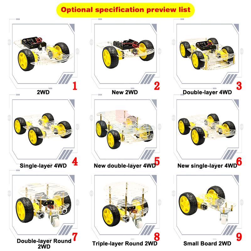 Diy Avoidance Tracking Motor Smart Robot Car Chassis Kit With Speed Encoder Battery Box 2Wd 4Wd Module For Uno R3