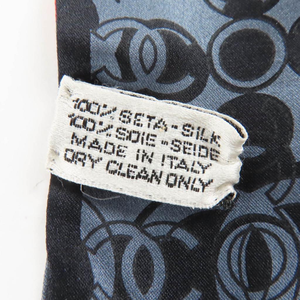 Excellent CHANEL Scarf Twilly Reversible COCO Mark Logo Multicolor Silk Women Used