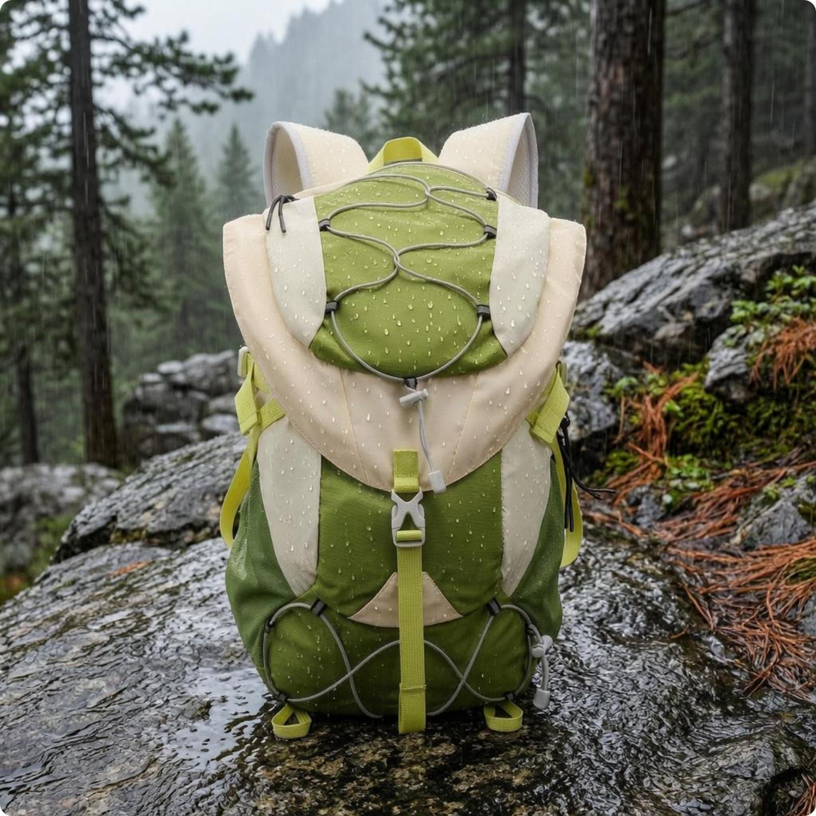 Hiking Daypack Compression Cord Foldable Backpack Top Carry Loop Lightweight Lime Green Lime Green