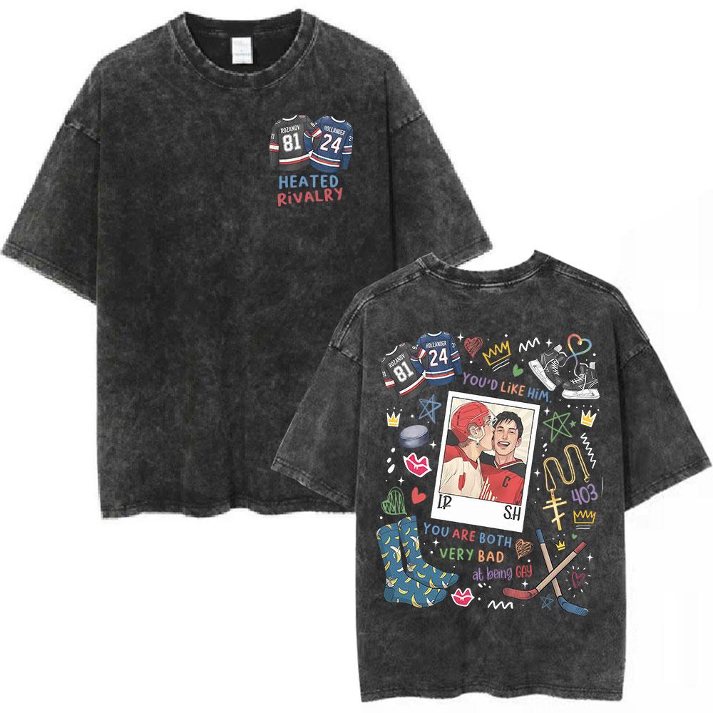 

Vintage Washed Heated Rivalry Ilya Rozanov 81 T-shirts Men Women Clothing Fashion Short Sleeve Oversized T Shirts S