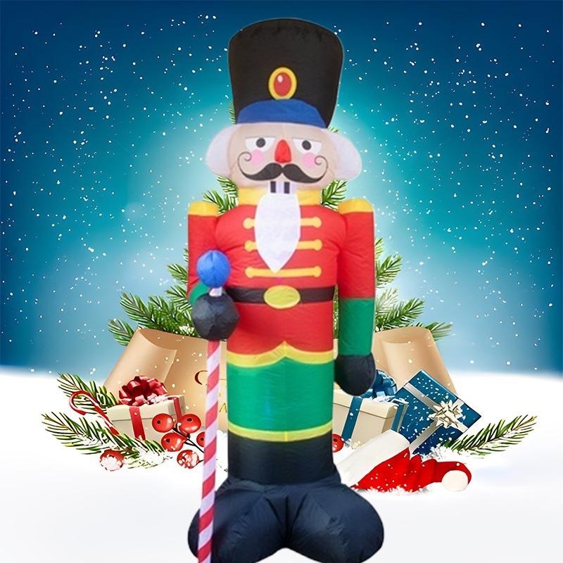 Inflatable Toy Soldier Nutcracker Christmas Inflatable Model Luminous Inflatable Model Christmas Atmosphere Decoration Model