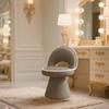1PC Vanity Chair, Bohemian Heart-Shaped Memory Foam Stool - Multifunctional Ottoman Chair With, Easy Assembly Frame