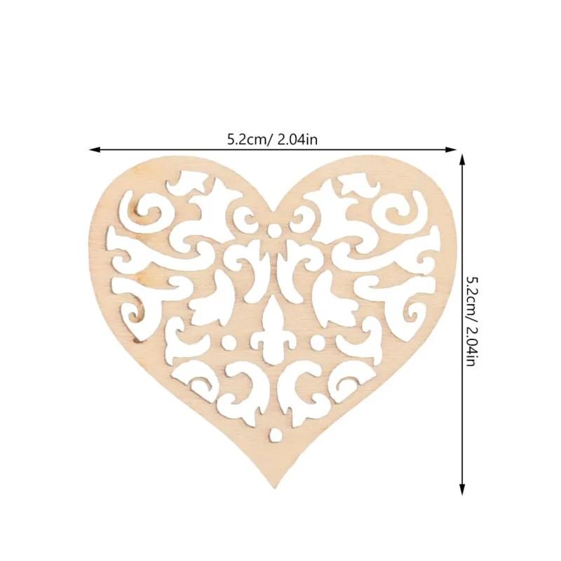 10/20/50/100pcs Wooden Slices Christmas Wood Pieces Wood Heart Embellishments Pendant Crafts Ornament DIY Crafts Accessories