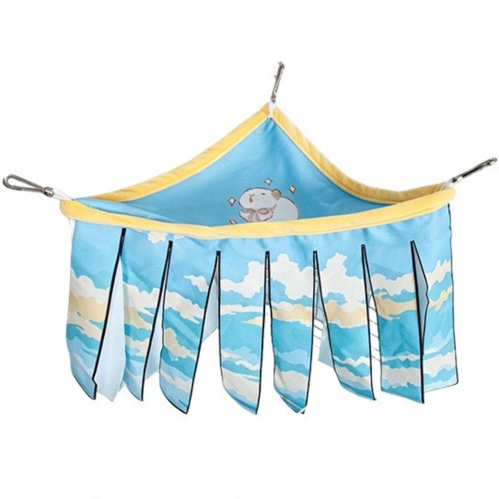 Triangle Shape Double Layer Tassel Nest Soft Comfortable Pet Hammock Hamster Corner Nest Rabbit