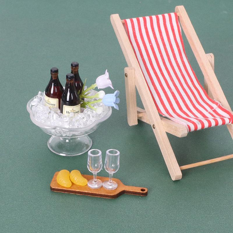 1 Set 1/12 Dollhouse Resin Mini Ice Bottle Kit Simulation Drink Model Toy Miniature Landscape Decoration Diy Accessories