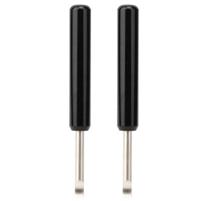 Kit de réparation de montre 2 pièces Extracteur de batterie Argent Outil à levier Noir Long manche Aluminium Acier