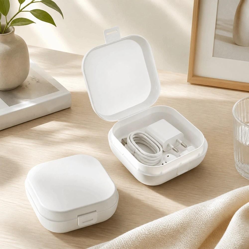 Portable Jewelry Box with Compartment Box with Mirror Small Desktop Organizer Storage
