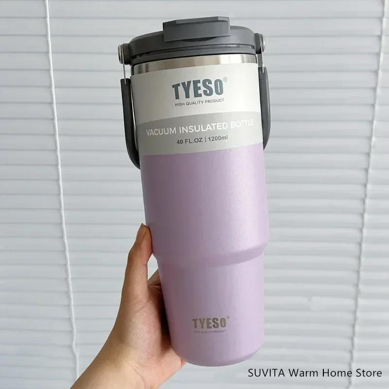 Tyeso Tumbler Coffee Cup Stainless Steel Vacuum Thermal Insulated Mug Large Capacity Double Drink Car Water Bottle Travel Mug