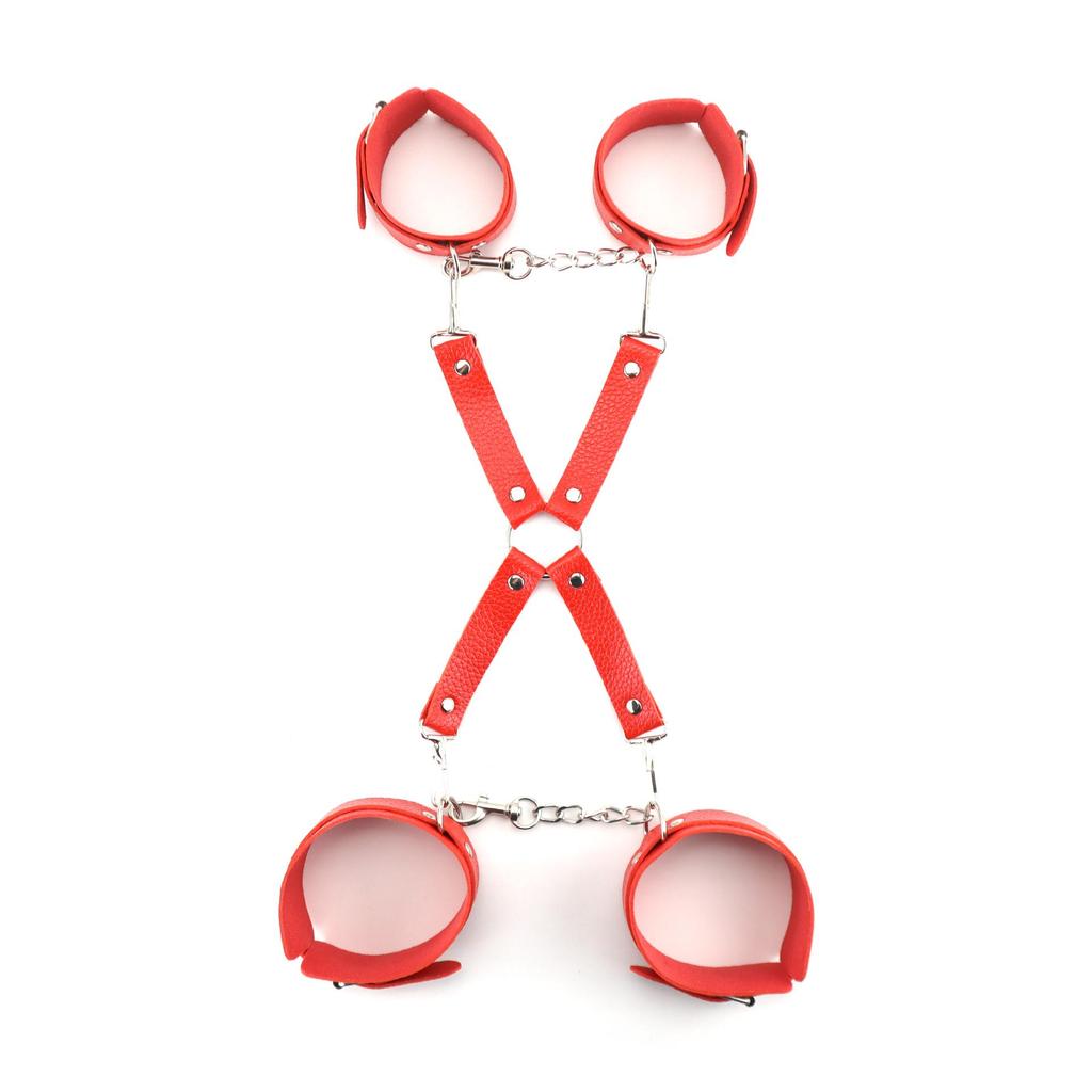 Puppy Leather Handcuffs and Ankle Restraints SM Adult Set