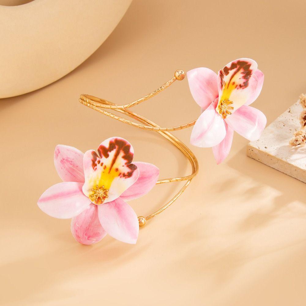 Exquisite Open Arm Bangle Egg Flower Armband Fairy Armlet  Hand Jewelry