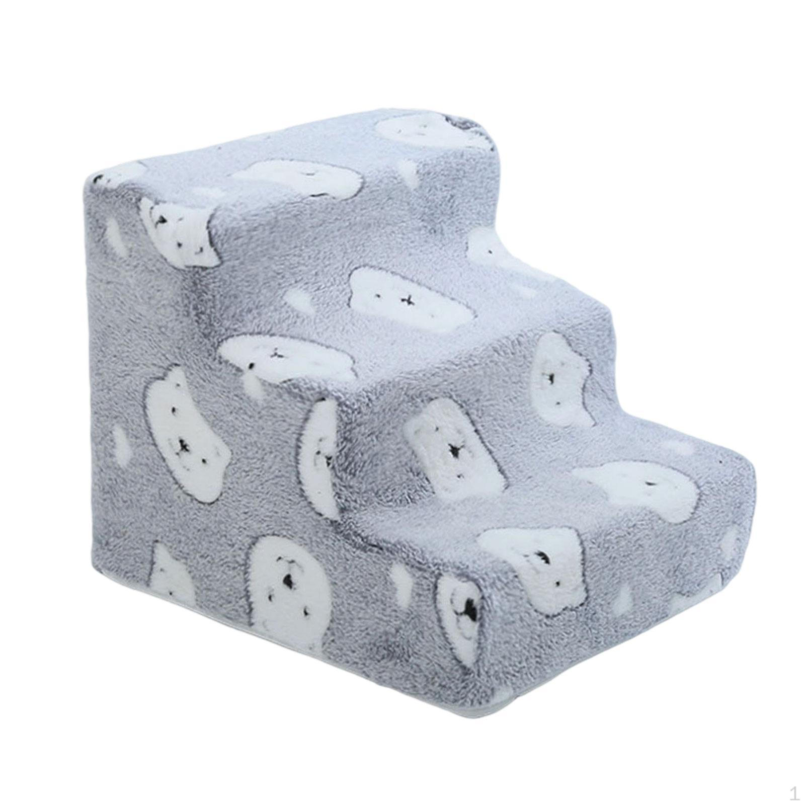 

Dog Stair Ramp, Non-Slip Portable Stairs Ramp with Removable Cover, Wear-Resistant for Small Small 3 Steps