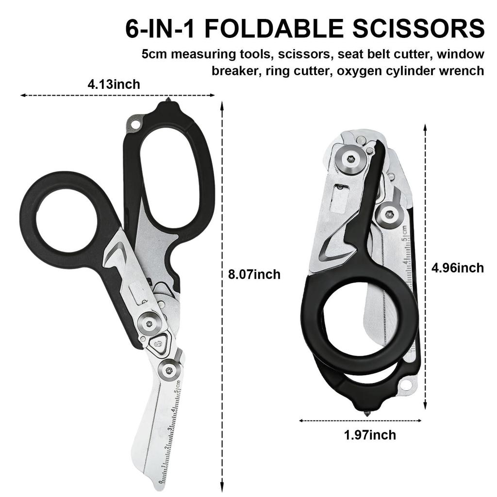 Neutral Multi-functional Foldable Scissors for First Aid & Outdoor Use