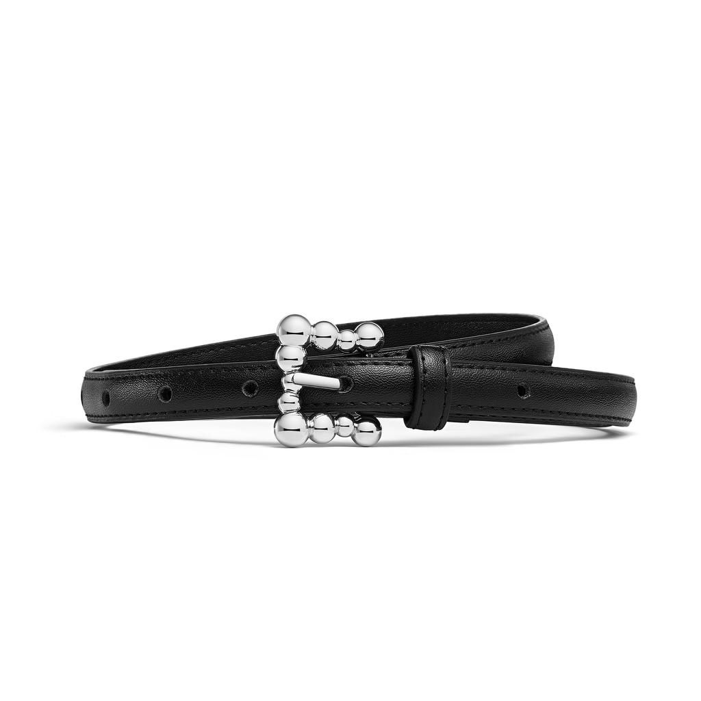 Cintura in pelle da donna per pantaloni gonne maglioni cintura decorazione versatile sottile semplice di nicchia