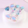 [Entregando Amor E Paz] 6-Piece Accessory Set, Blue, Princess Transformation, Necklace, Ring, Earrings, Bracelet, Cosplay, Girl (Blue)