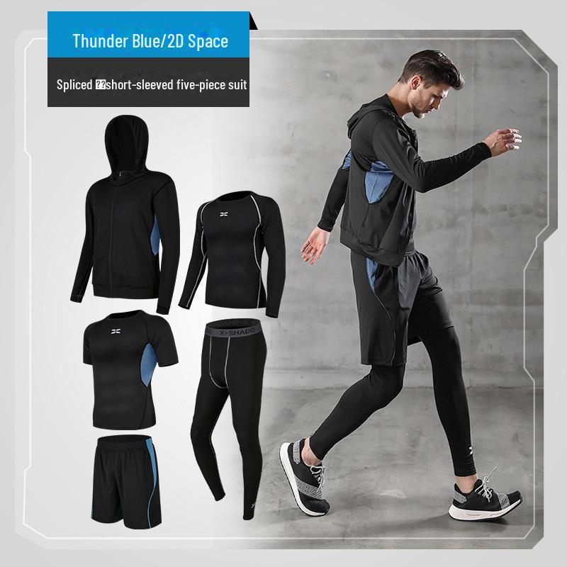 Men's Casual Fitness Running Suit: Shorts & Short-Sleeved Tights for Yoga & Training
