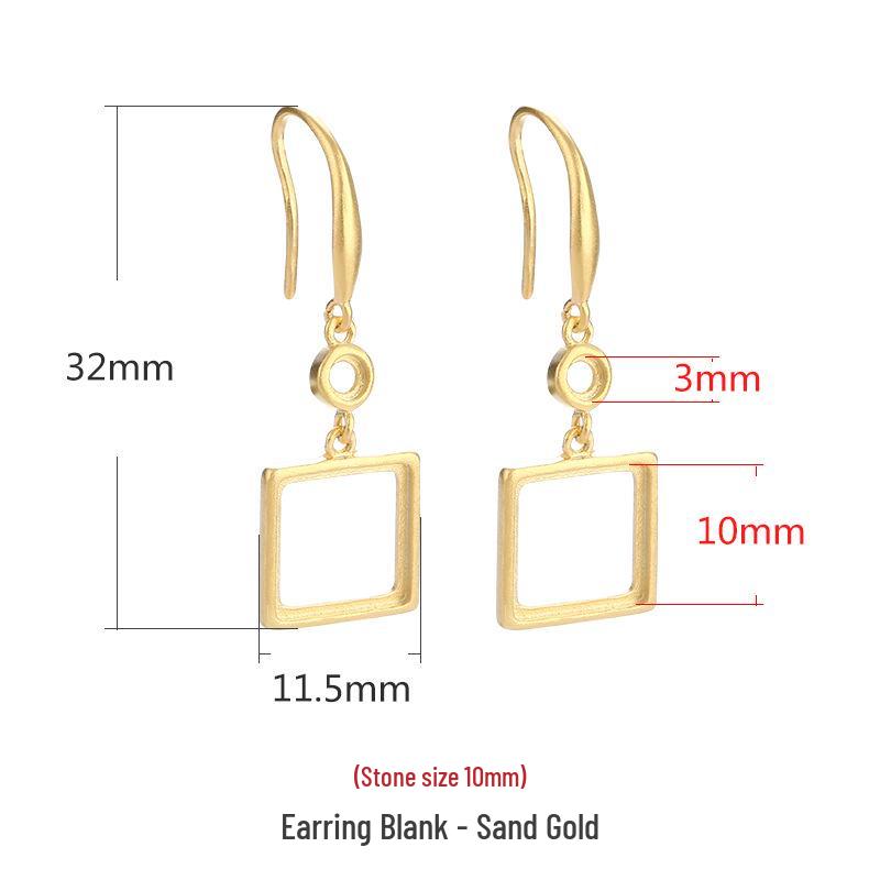 

Ancient Method 925 Sterling Silver Earring Blanks for Women - Square Stud & Dangle Settings with Amber & Turquoise Ear Hooks