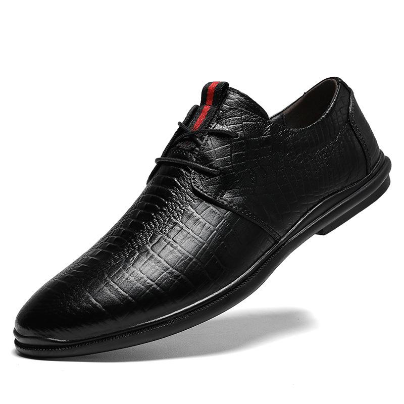 

Модная мужская обувь первый слой коровьей кожи шнуровка деловая платья кожаная обувь повседневная 47