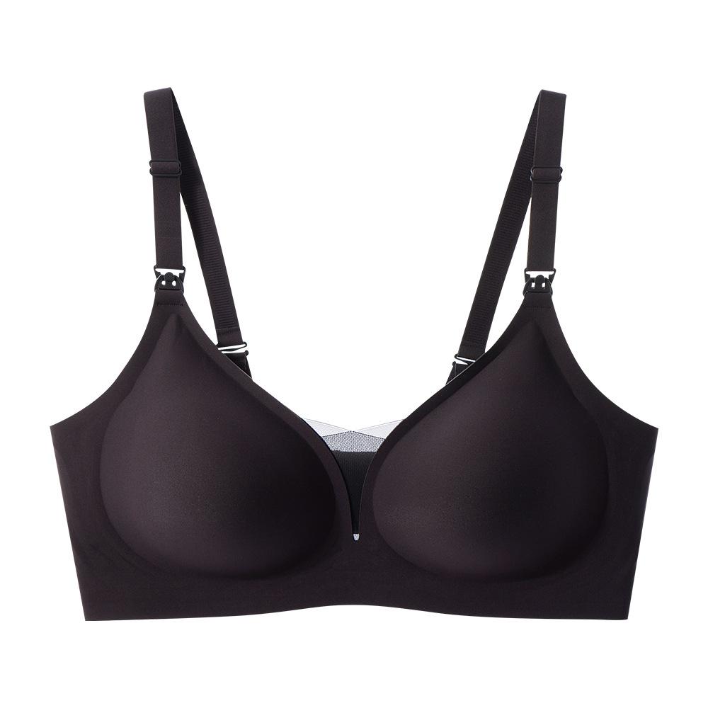 

Модное женское бесшовное нижнее белье с сеткой с глубоким V-образным вырезом, пуш-ап, без косточек, бюстгальтер для кормления больших размеров с вкладышами XXL