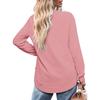 Women's Casual Fashion Round Neck Loose T-Shirt Solid Colour Long Sleeve Top