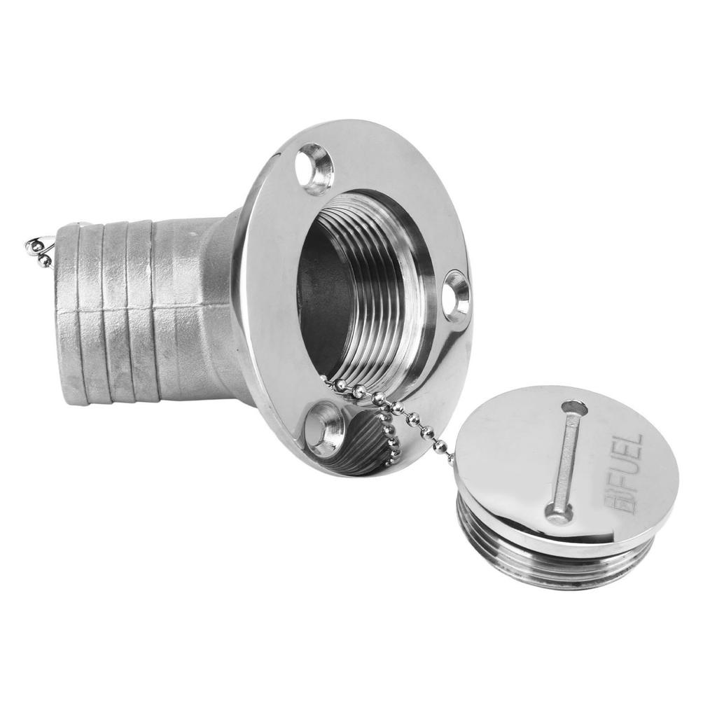 Bootsdeckseinfüllstutzen mit Schlüsselkappe Marine Edelstahl Beschläge für Yacht Wohnmobil 45 Grad 1,5 Zoll 38 mm DIESEL