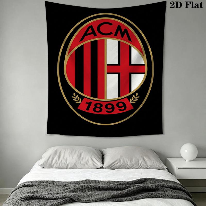 Ac Milan Crest Emblem Threepiece Set 1 Duvet Cover 2 Pillowcase Without Core Duvet Cover And Pillowcase Bedding Set Christmas Birthday Gift
