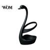 Decorative Toothbrush Stand 3D Printed Swan Holder, Bathroom Organizer with Hollow Water-Draining Design, Black White Stable Dual Color, Widened Base,