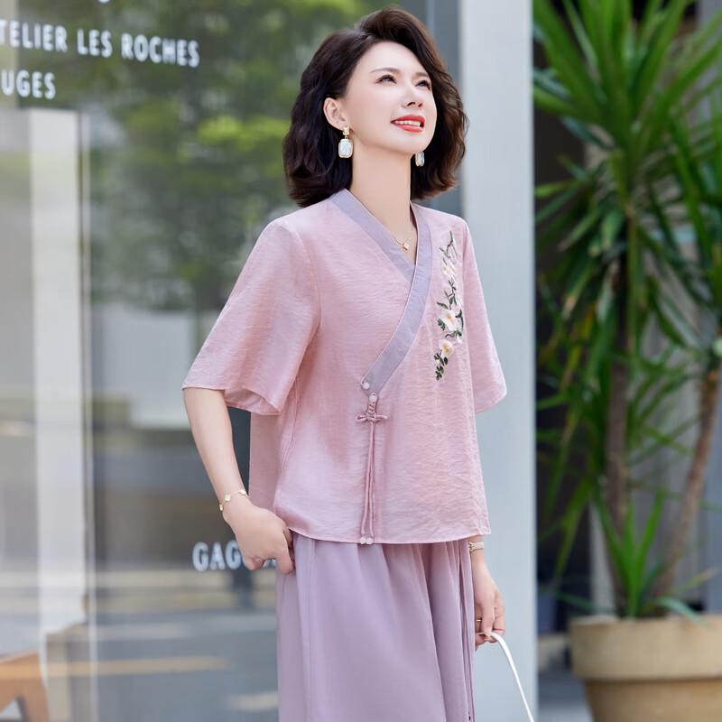 New Chinese Style Summer Chiffon Two-Piece Set for Women