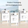 66W Ultra-Fast Charging Adapter with EU/US/UK Plug for Apple, Huawei, Xiaomi Phones