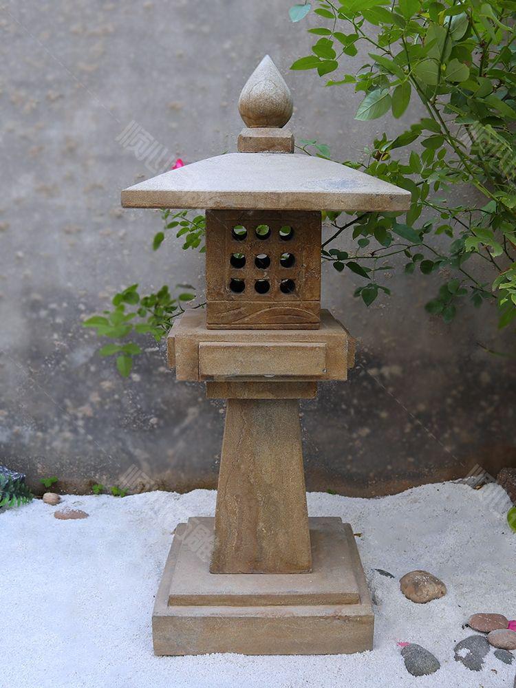 Antique Bluestone Courtyard Lantern: Outdoor Landscape Stone Lamp in New Chinese Style