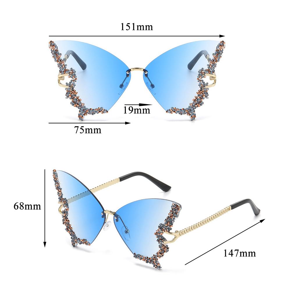 Diamond Butterfly Sunglasses for Women for Driving Fishing Hunting Hiking Sports