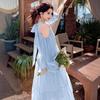 Seaside vacation dress women's summer new sweet gentle wind French temperament beautiful off-the-shoulder beach dress