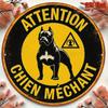 Vintage Beware Of Dog Retro French Caution Aluminum Round Wall Decor Porch Office Cafe