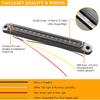 PSEQT 10" LED Trailer Tail Light Bar Brake Stop Turn Signal Lights Assembly Identification Red & Amber Sequential Strobe Strip Lamp w/Smoked Lens