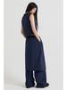 Beidipi Cotton Elastic Skirt Pants, Navy