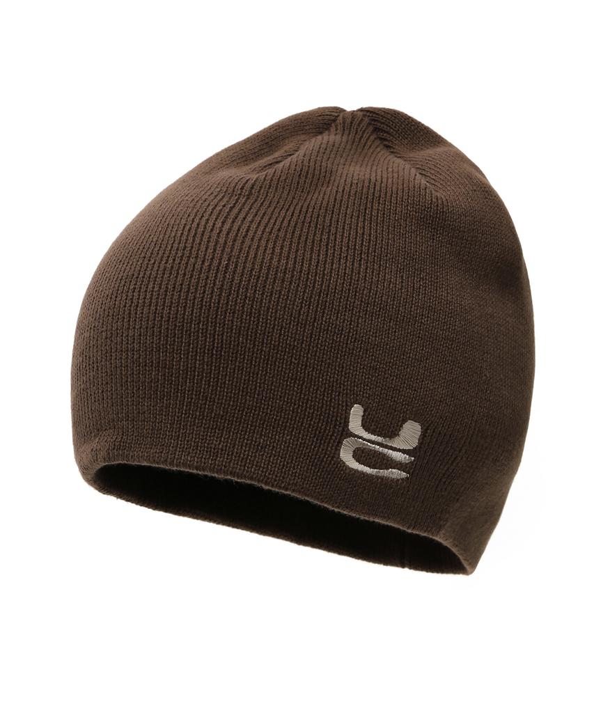 Eondeokeonteulol All-Season Cotton Slim Fit Thin Knit Logo Embroidery Beanie Solid Unisex Beanie Hat Beanie / Uc / No Cuff / Brown