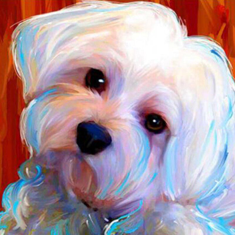 Diamantové vyšívání Dog Cross Stitch Full Drill Square Diamond Painting Animal Mosaic Decor for Home