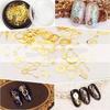 Gold Time Gear Flowers Nail Sequins 3D Flakes Manicure Decor Hollow Metallic