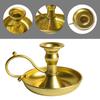 Taper Candle Holder Metal Golden Vintage Candlestick Holder with Handle for Party Wedding Decor Single Golden Candle