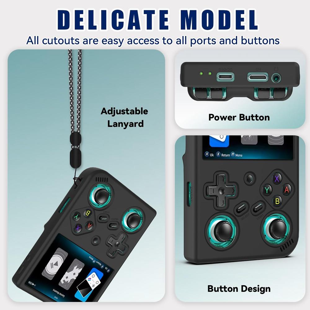Silicone Protective Case for RG11XX Pro with Lanyard Game Console Accessories Shockproof Anti-Scratch Cover Protector
