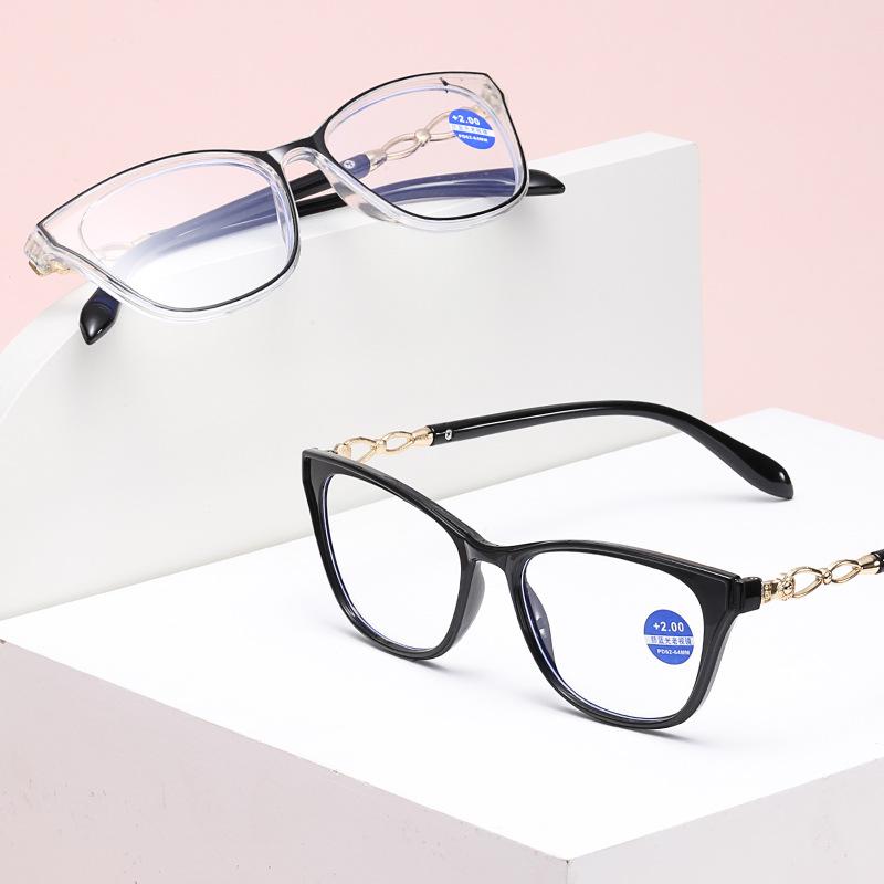 Pełnoklatkowe okulary do czytania Anti-blue Ray HD Żywiczne okulary do czytania Stylowe okulary w kształcie kocich oczu dla kobiet