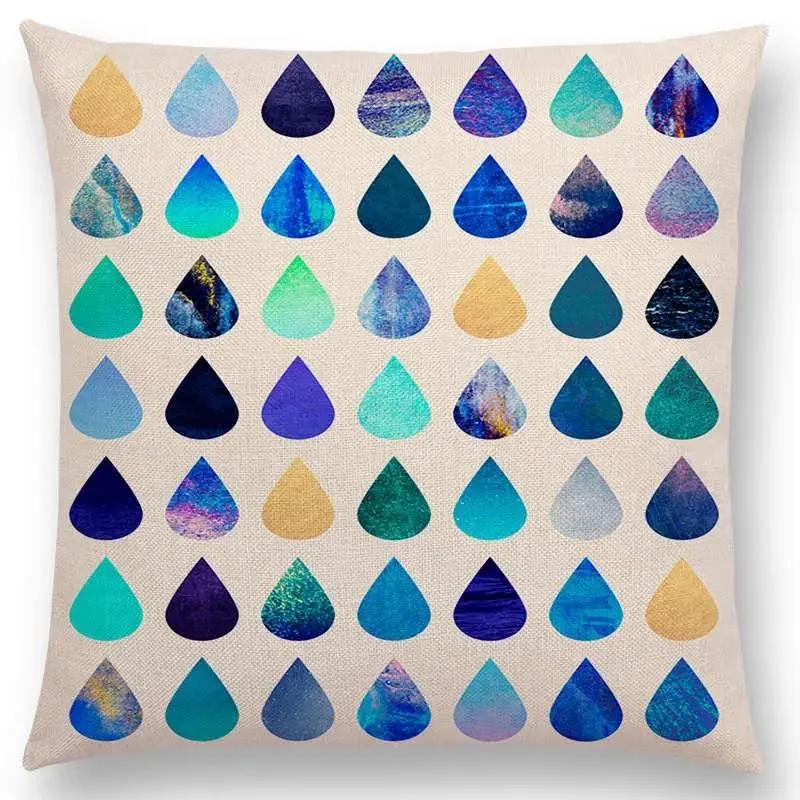 New Abstract Colourful Geometric Pattern Sweet Watercolor Dream Square Round Triangles Gorgeous Cushion Cover Throw Pillow Case