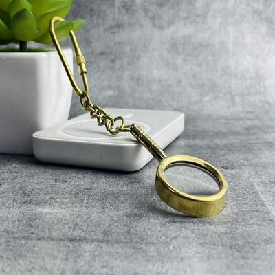 Lupen-Schlüsselanhänger, Ring, Anhänger aus massivem Messing, Geschenkartikel zum Sammeln, funktionsfähiger Designer