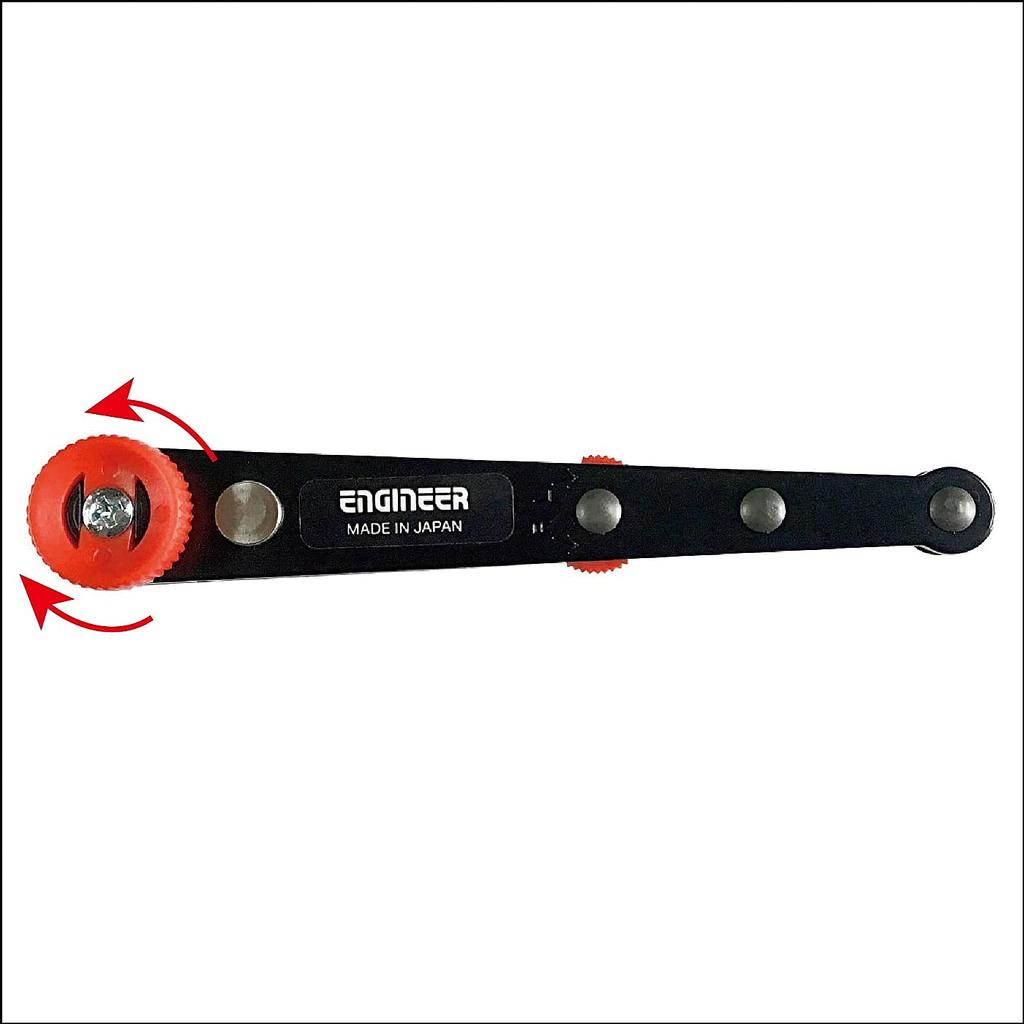 Engineer Offset Ratchet Set, 10 Bits, DR-06, Black, 40mm Tip Thickness