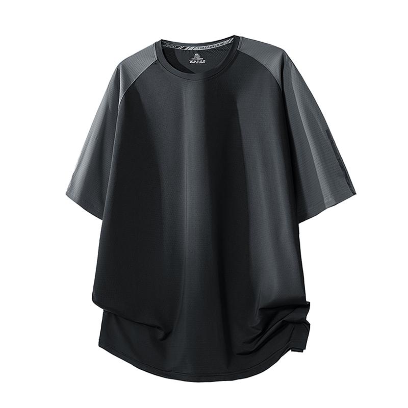 Quick Drying Sports T-shirt Men's Ice Silk Fitness Loose Summer Thin Short Sleeved Running Top
