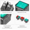 KCD5 Black Rocker Switch, 4/6 Pins, 2/3-Position, Red/Green Light, Double Pole, 6A 250V.