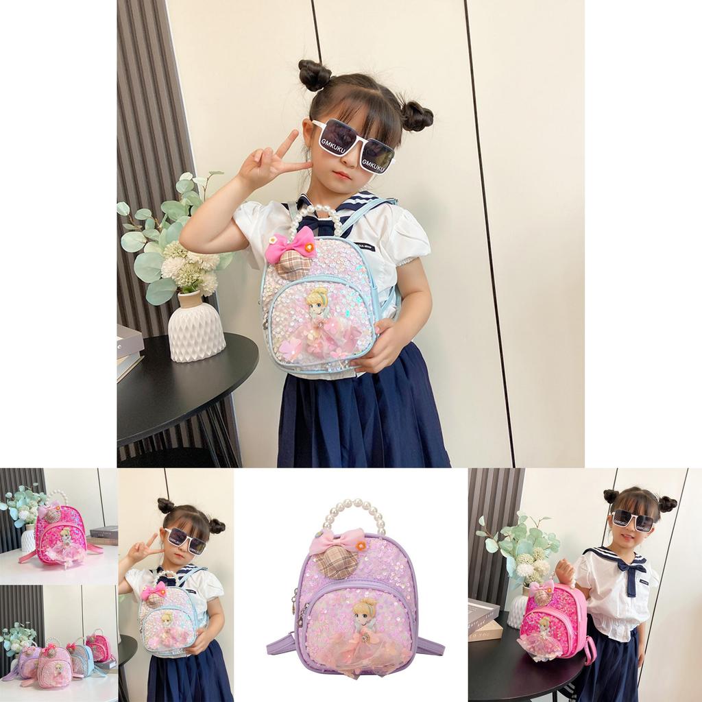 Trendy Modern Cartoon Princess Backpack Breathable Pu School Bag For Kids