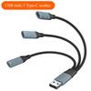 2/3 in 1 USB Y Splitter Cable USB Power Splitter Cable USB Male to Type C Female Splitter Cable Charging Data Transfer