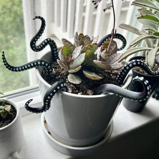 7Pcs/Set Planter Insert Tentacles Flower Pot Decoration Realistic Octopus Tentacles for Garden Balcony Indoor Potted Plants Decor