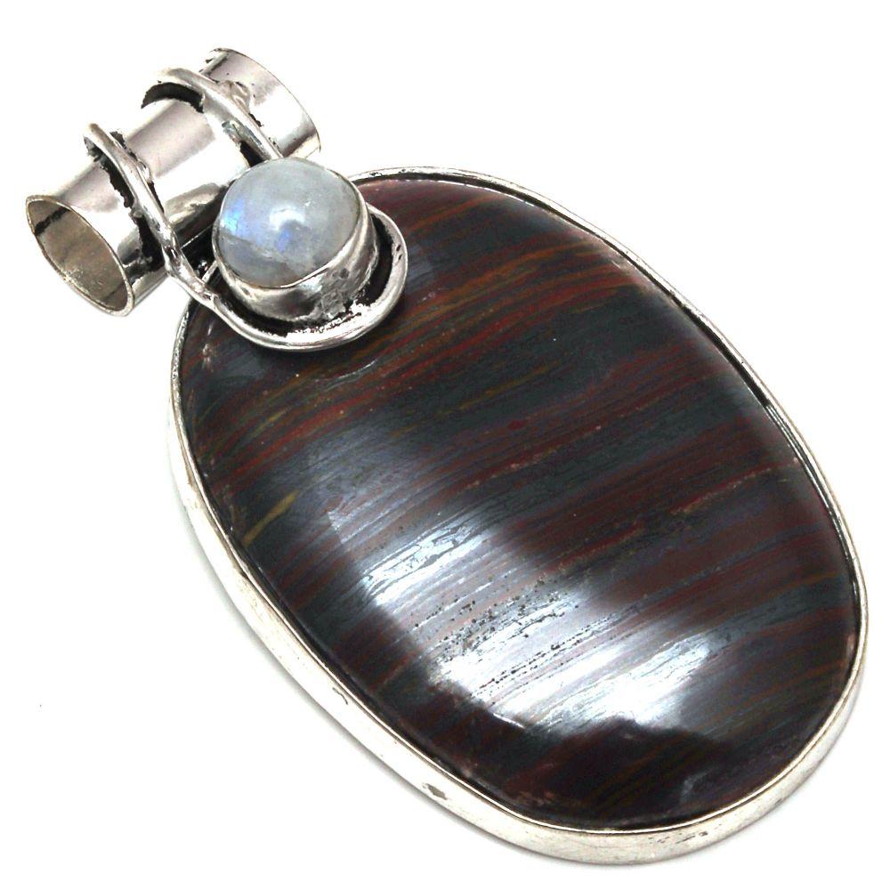 

Pendant Iron Tiger s Eye Gemstone Mother Day Gift Silver Jewelry 1.75